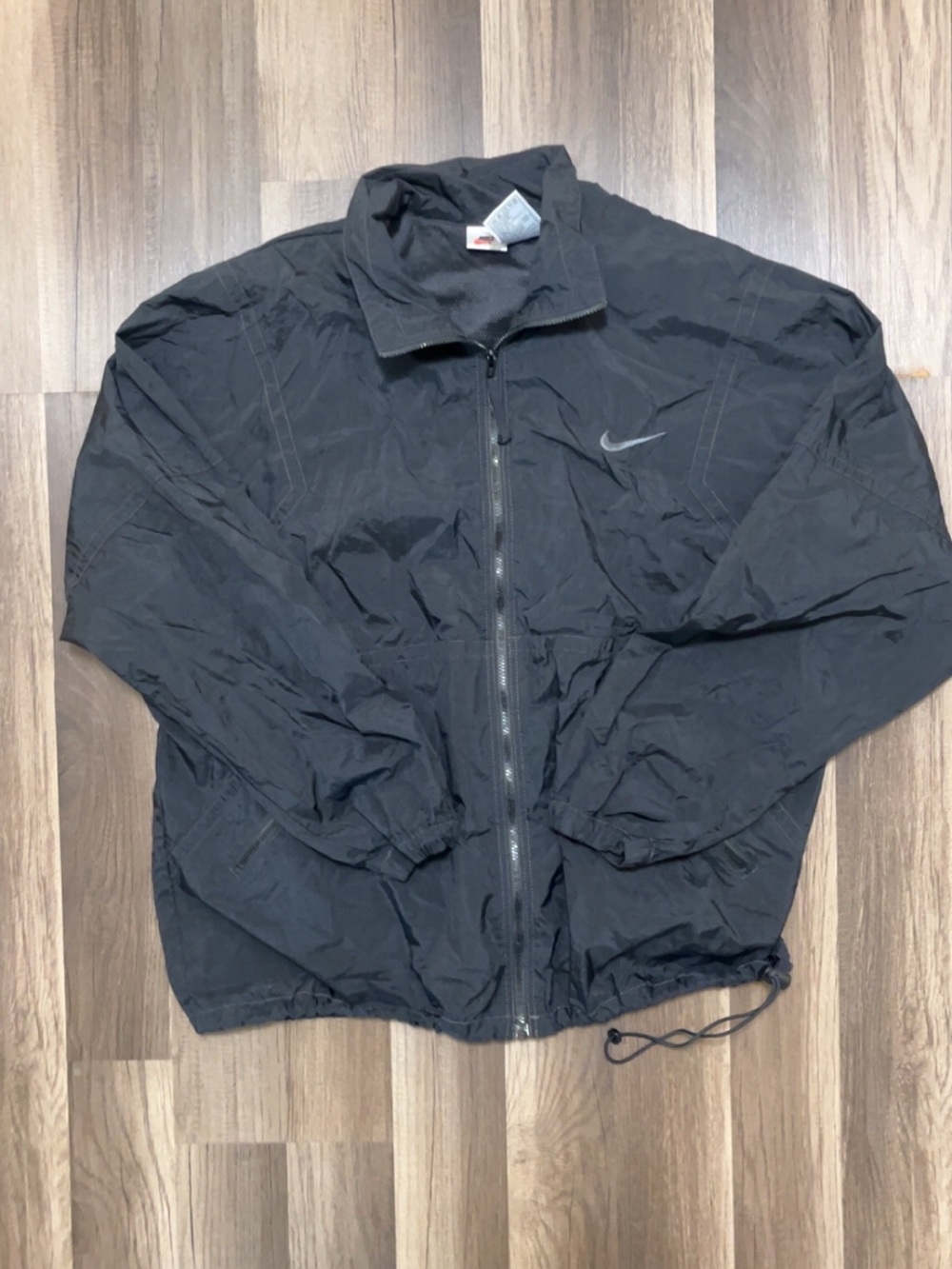 Vintage NIKE Full Zip Windbreaker Track Jacket Mens Large Black Coat